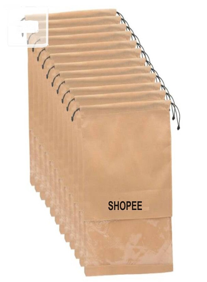 SHOPEE BRANDED 12 Pcs Travel Shoe Bag With Clear Window Transparent Shoe Cover Pack Of 12 - Image 1
